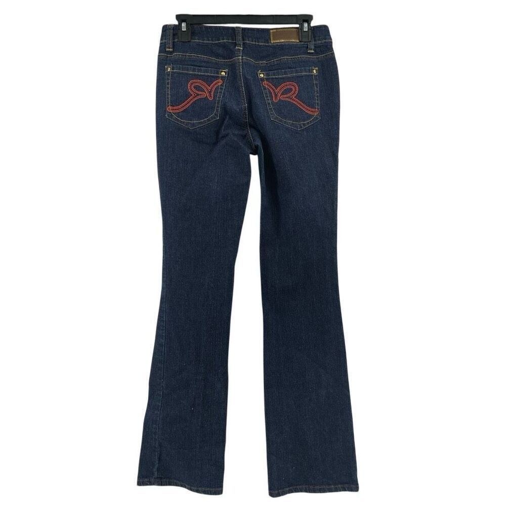 Y2K Rocawear Low Rise Bootcut Jeans Size 5 Dark Wash Stretch Denim Womens - Picture 10 of 15
